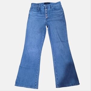 J brand flare button high rise jeans